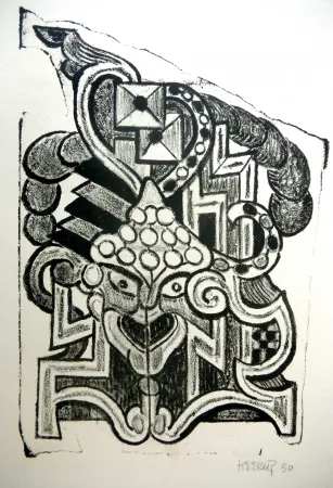 Lithographie Heerup - The Temple