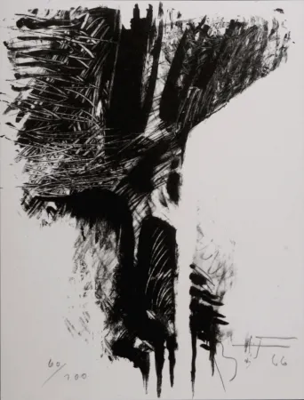 Lithographie Heiliger - Abstract Composition, 1966 - Hand-signed!