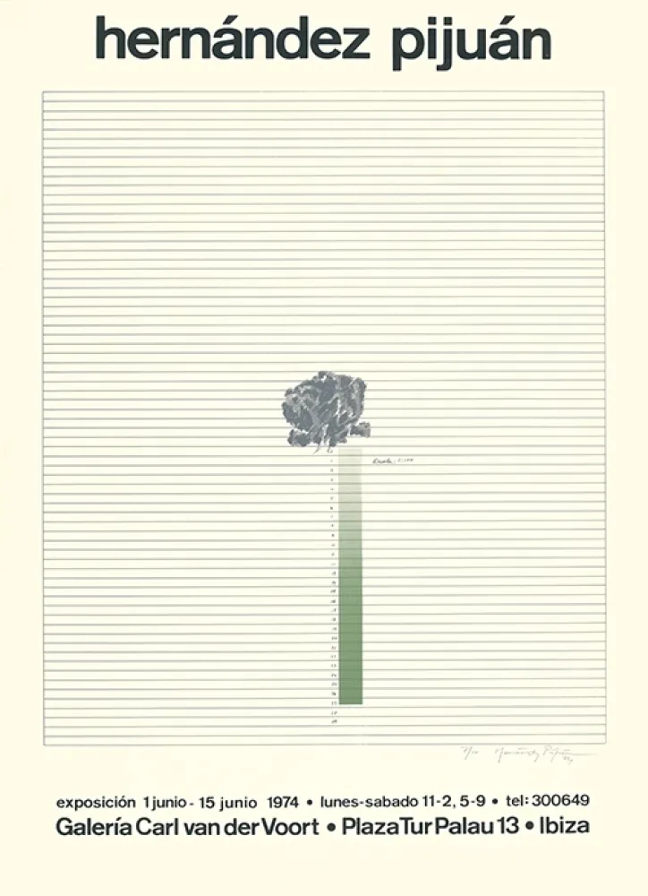 Sérigraphie Hernandez Pijuan - Cartel de la exposición Galería Carl van der Voort, Ibiza