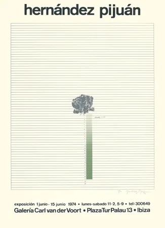 Sérigraphie Hernandez Pijuan - Cartel de la exposición Galería Carl van der Voort, Ibiza