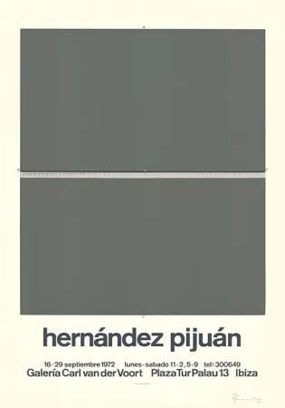 Sérigraphie Hernandez Pijuan - Cartel de la exposición Galería Carl van der Voort, Ibiza