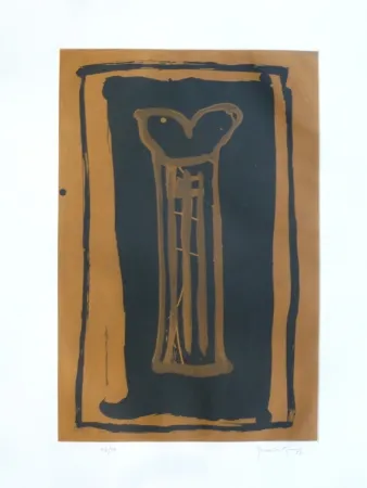 Aquatinte Hernandez Pijuan - Gerro ocre