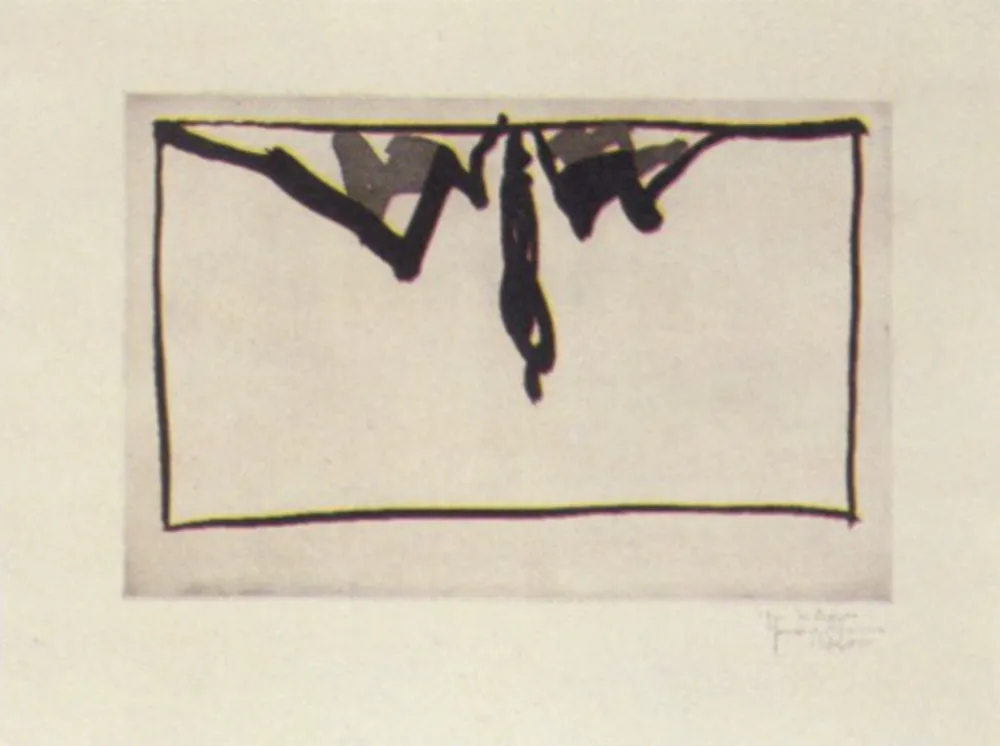 Aquatinte Hernandez Pijuan - Paisatge amb xiprers- IV