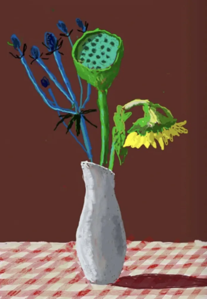 Multiple Hockney - 19th March 2021, Sunflower with Exotic Flower