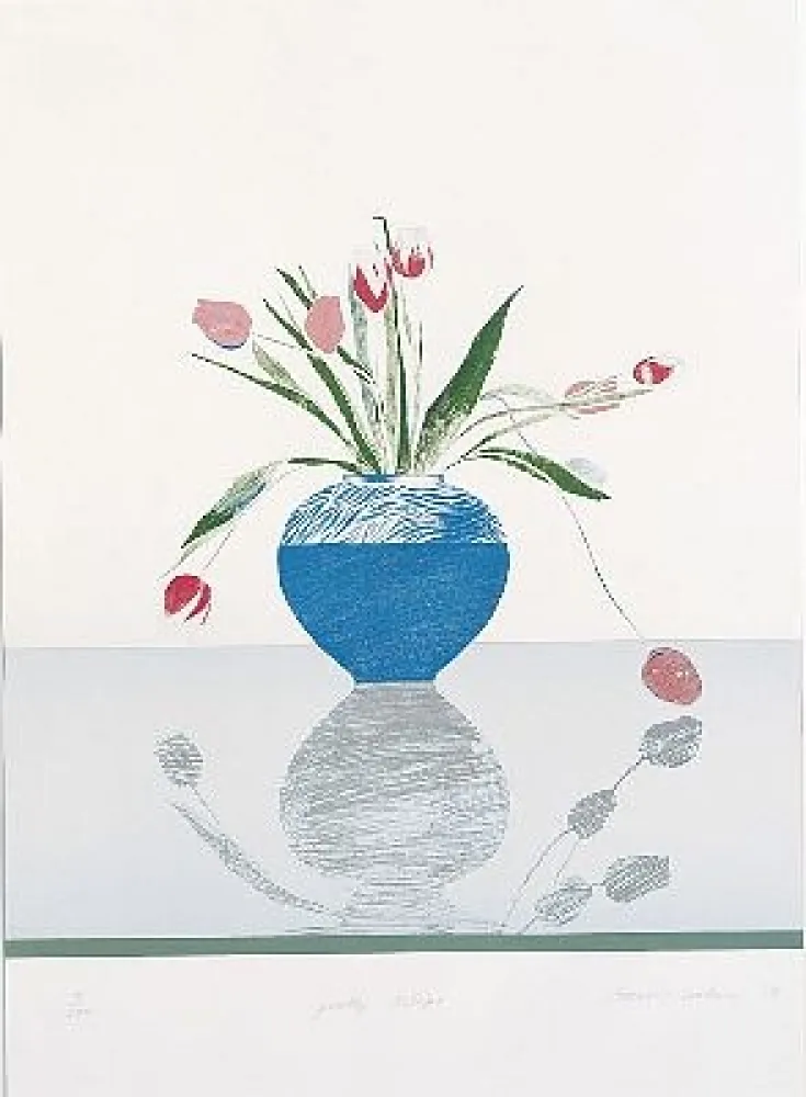 Lithographie Hockney - Pretty Tulips