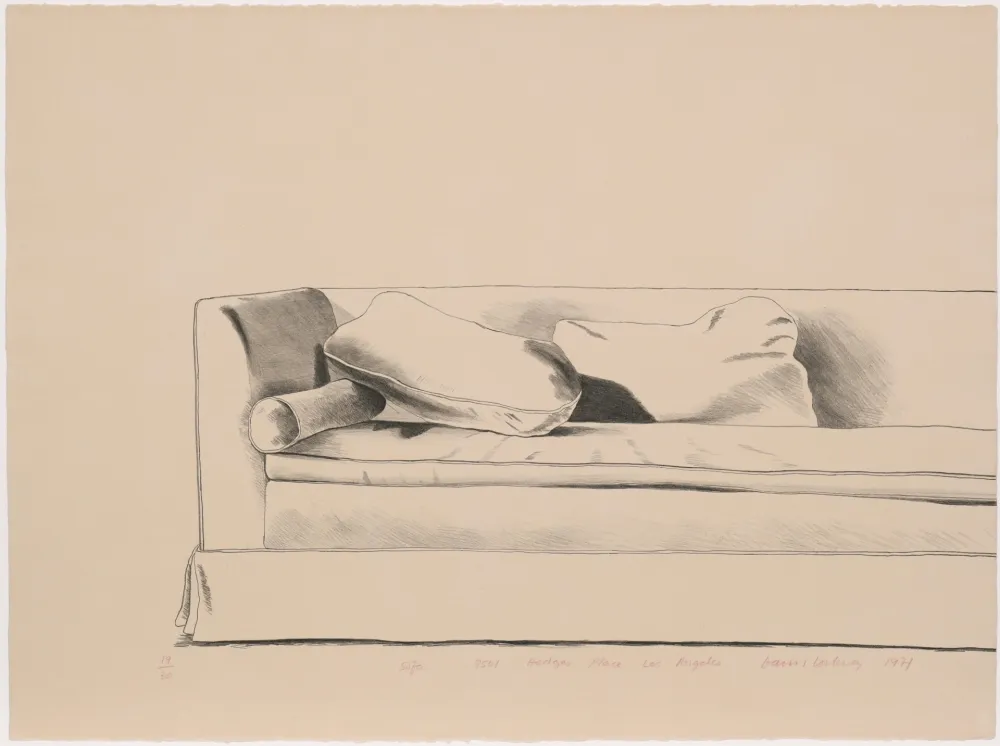 Lithographie Hockney - Sofa 8501 Hedges Place Los Angeles