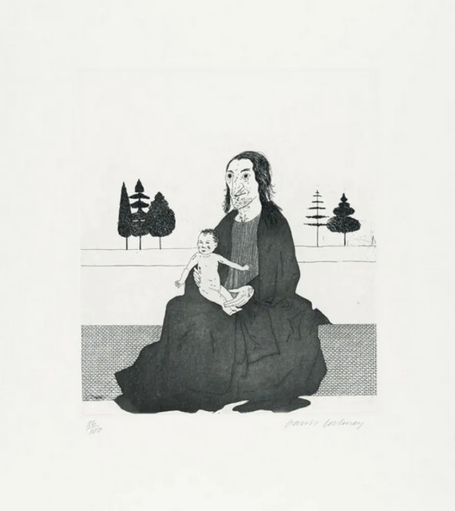 Gravure Hockney - The enchantress with the baby (1969)