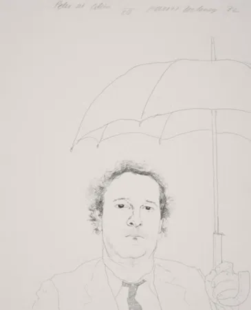 Eau-Forte Et Aquatinte Hockney - The Restaurateur - Peter At Odins