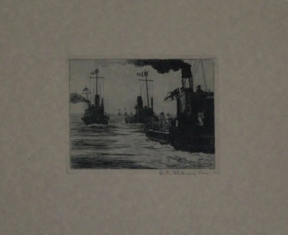 Gravure Hübner - Dampfschiffe / Steamboats