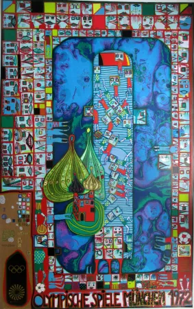 Sérigraphie Hundertwasser - OL 1972