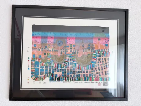 Sérigraphie Hundertwasser - Town in Town, Stadt in der Stadt