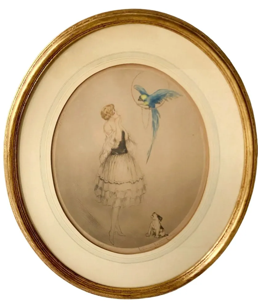 Eau-Forte Et Aquatinte Icart - Blue Parrot