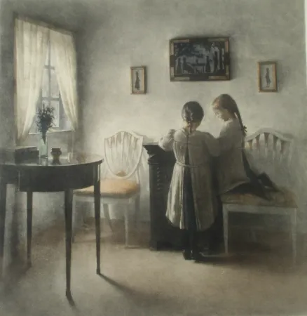 Manière Noire Ilsted - Two little Girls playing