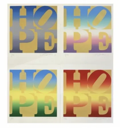 Sérigraphie Indiana - Four Seasons of Hope (Gold)