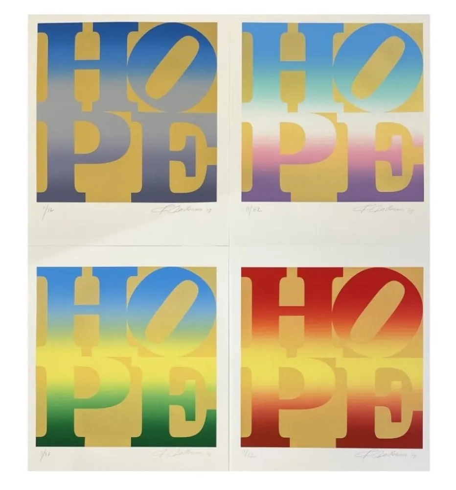 Sérigraphie Indiana - Four Seasons of Hope (Gold), 2012