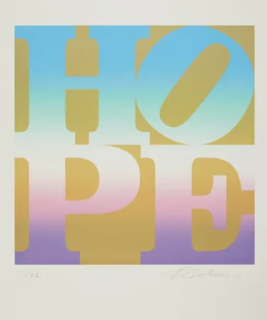 Sérigraphie Indiana - Four Seasons of Hope: Spring (Gold)