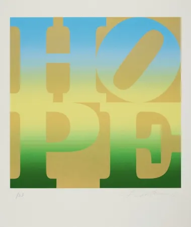 Sérigraphie Indiana - Four Seasons of Hope: Summer (Gold)