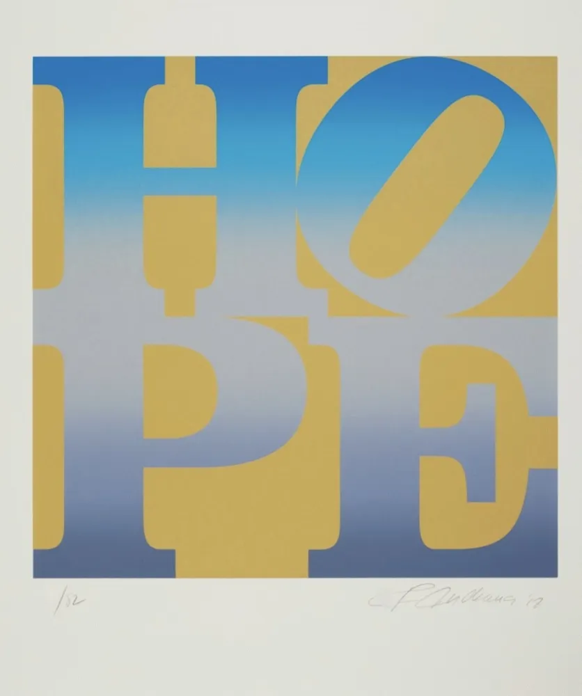 Sérigraphie Indiana - Four Seasons of Hope: Winter (Gold)