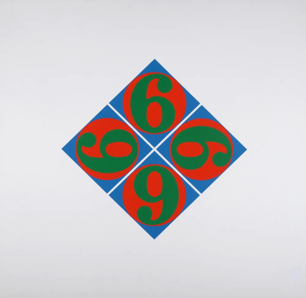 Sérigraphie Indiana - Four Sixes, 1969 - hand-signed