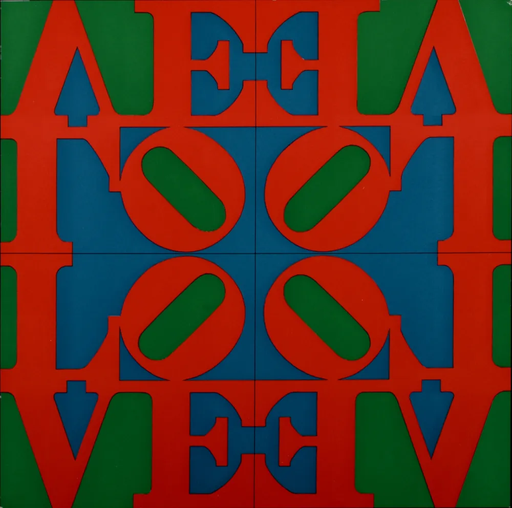 Sérigraphie Indiana - Love Wall, 1967 - Very scarce!