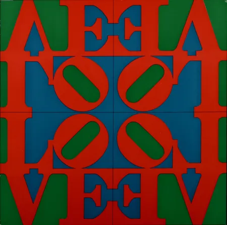 Sérigraphie Indiana - Love Wall, 1967 - Very scarce!