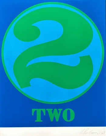 Sérigraphie Indiana - Robert Indiana (1928–2018) - Two, from numbers - Screenprint in colors on Schoellers Parole paper - 1968