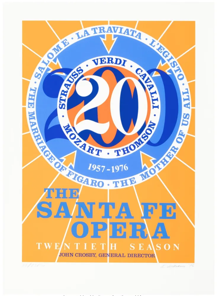 Sérigraphie Indiana - Santa Fe, 1976 - Hand-signed