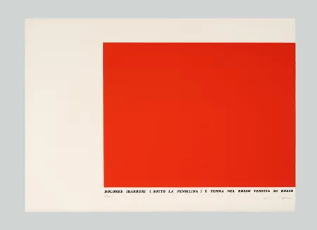 Sérigraphie Isgro - Dolores Ibarruri (sotto la pensilina) è ferma nel rosso vestita di rosso