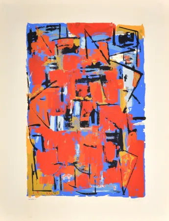 Sérigraphie Istrati - Composition, 1954 - Hand-signed