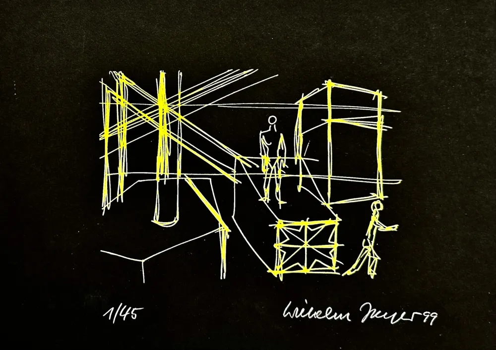 Sérigraphie Jaeger - Begegnungen Gelb