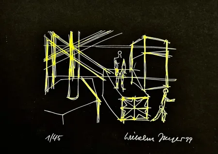 Sérigraphie Jaeger - Begegnungen Gelb