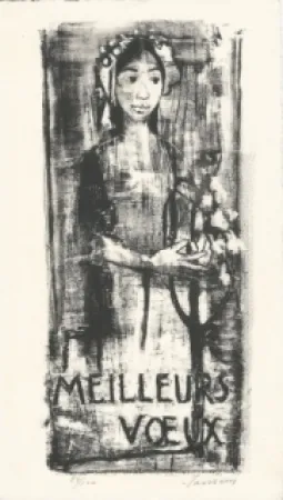 Lithographie Jansem - Carte de voeux