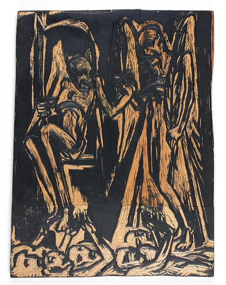 Gravure Sur Bois Jansen - Die Engel Gottes (Krieg und Frieden)