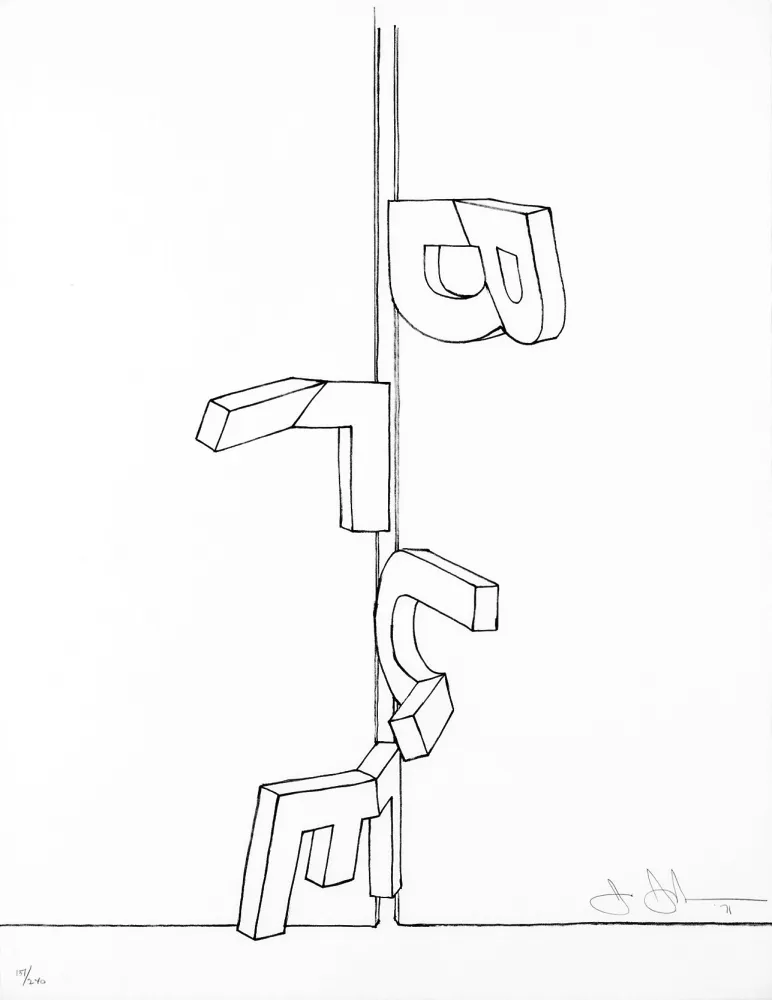 Lithographie Johns - Bent Blue