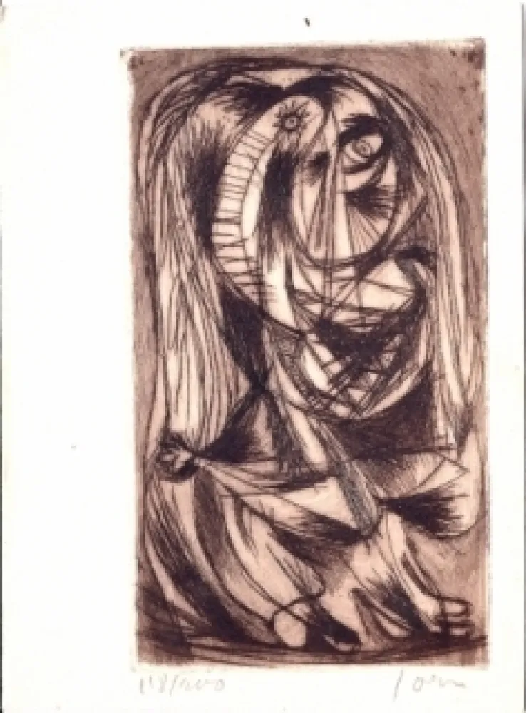 Eau-Forte Et Aquatinte Jorn - Composition