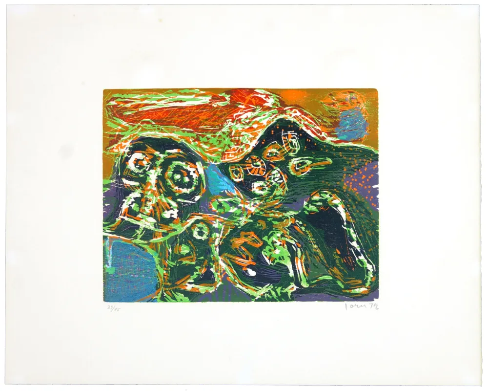 Gravure Sur Bois Jorn - L’enfer des jeux clos