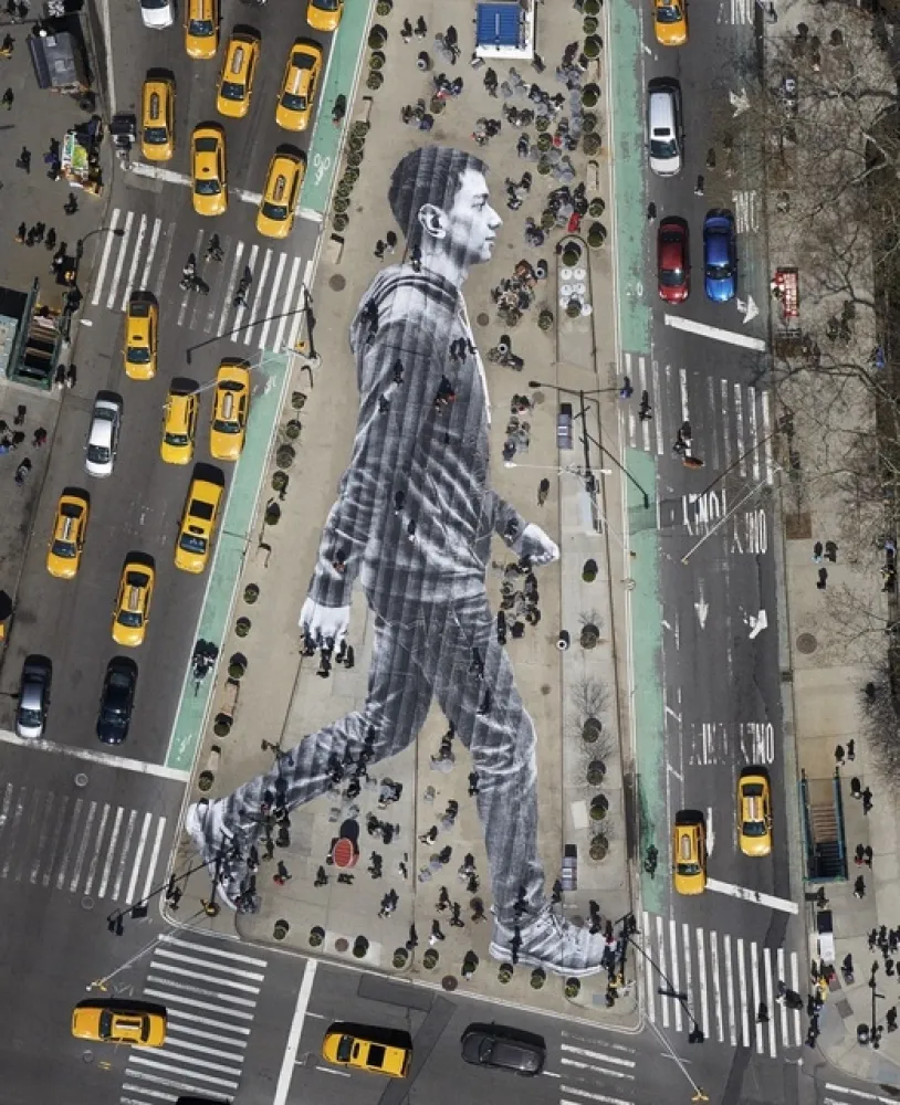 Affiche Jr - Migrants, walking New York city