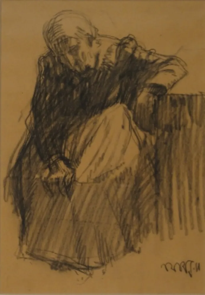 Monotype Junghanns - Sitzende alte Frau