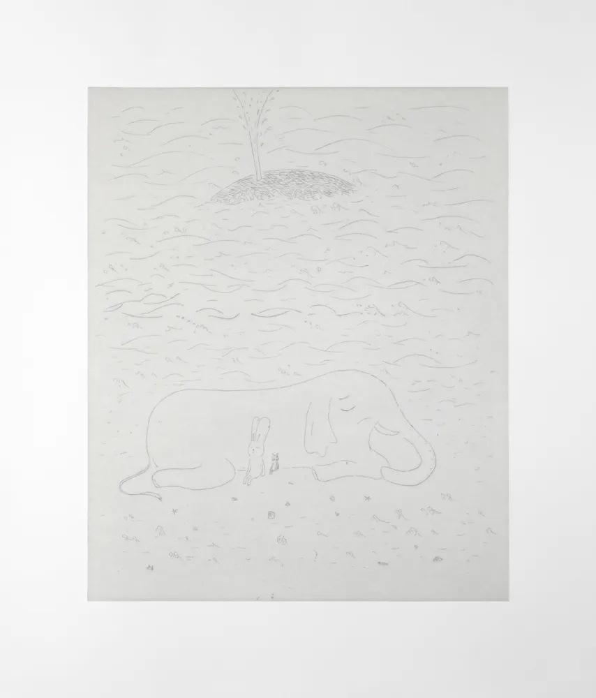 Gravure Kaga - Elephant and whale