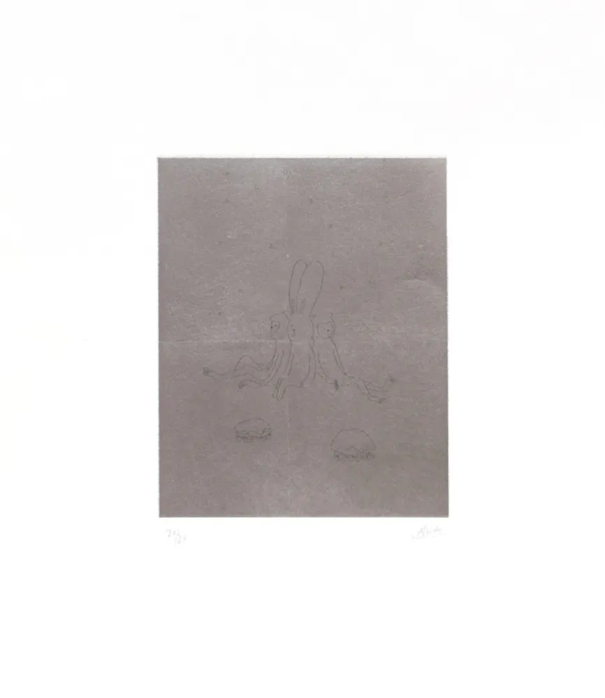 Gravure Kaga - Four sleepers with monkeys