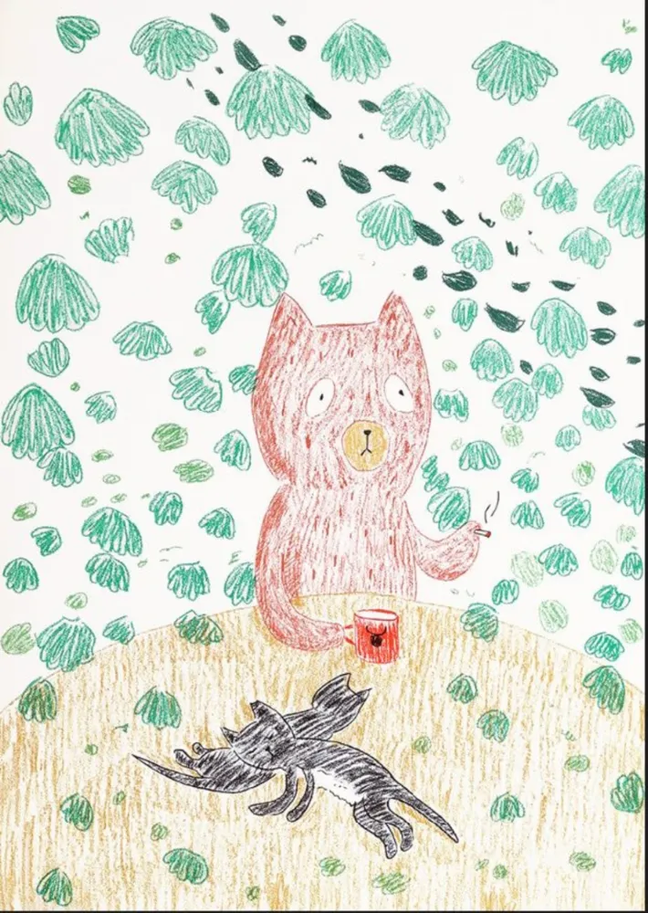 Lithographie Kaga - Kumacchi in green 1