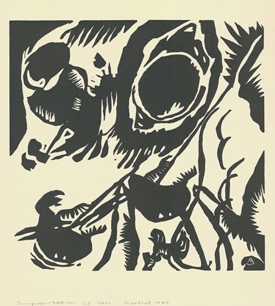 Gravure Sur Bois Kandinsky - Motif aus Improvisation 25: The Garden of Love