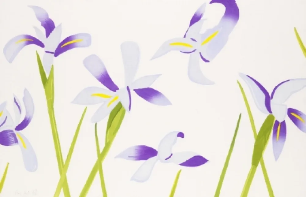 Gravure Sur Bois Katz - Blue Irises