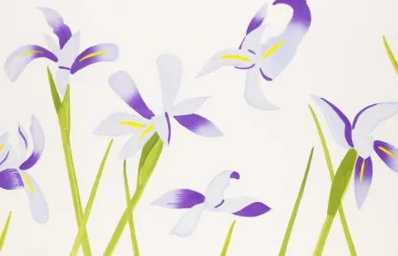 Gravure Sur Bois Katz - Blue Irises