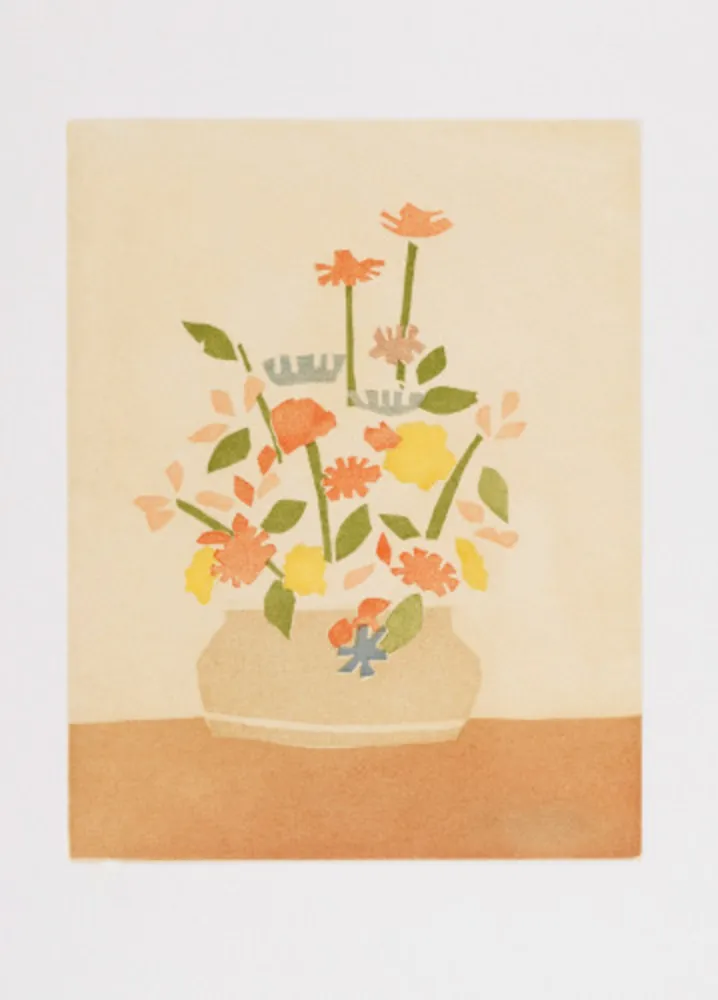 Aquatinte Katz - Wildflowers in Vase