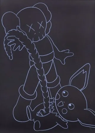 Sérigraphie Kaws - Companion vs. Pikachu