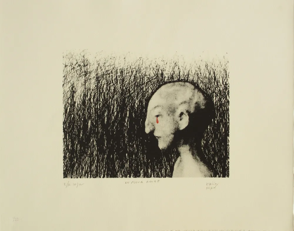 Lithographie Kern - Le pleur rouge
