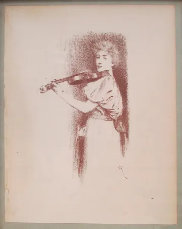 Lithographie Khnopff - The Violinist