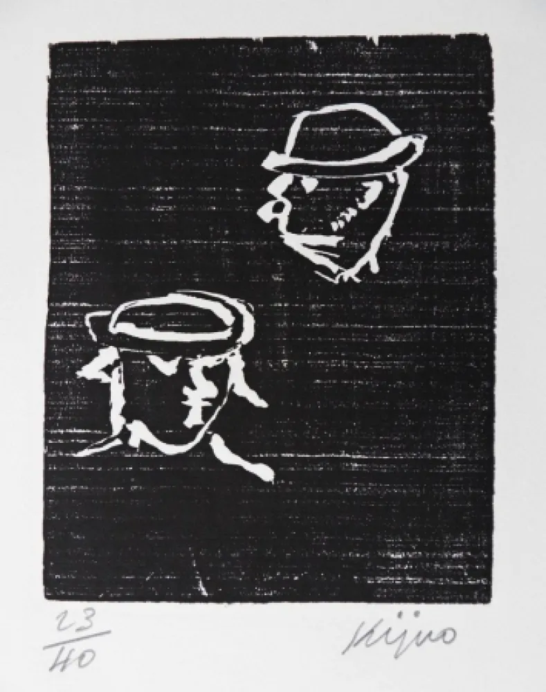 Gravure Sur Bois Kijno - Verlaine et Rimbaud