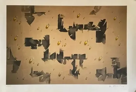 Lithographie Kim - Gouttes  circa 2008